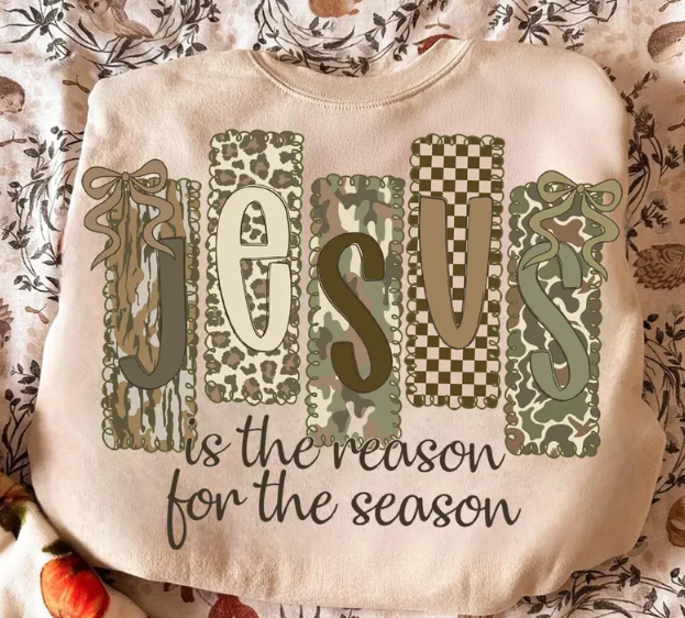Camo Jesus is the Reason for the Season T-Shirt and Sweatshirt