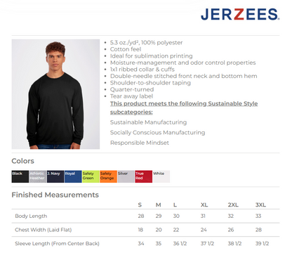 Adults Shirt specs