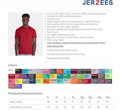 Adults Shirt specs