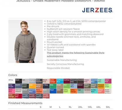 Adults Shirt specs