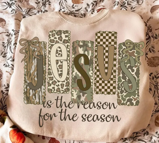 KIDS Camo Jesus is the Reason for the Season T-Shirt and Sweatshirt