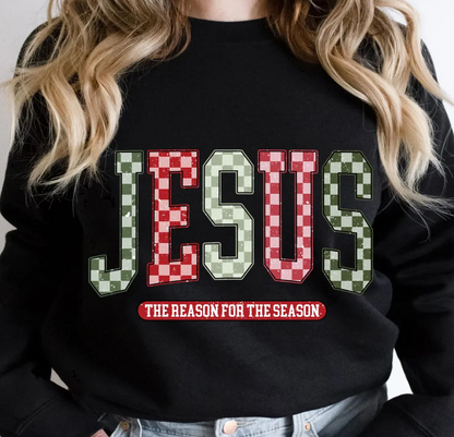 KIDS Jesus checkered alpha  The reason for the season