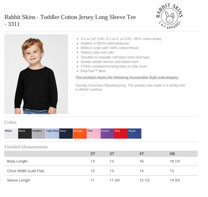 KIDS Shirt specs